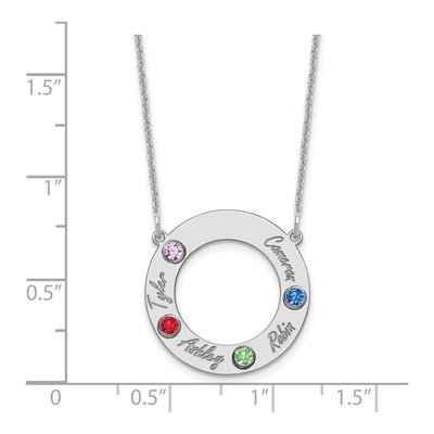 10K White Gold Personalized 4-Name Birthstone Necklace – view 4