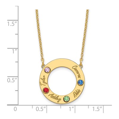 10K Yellow Gold 4-Name Birthstone Necklace – view 4