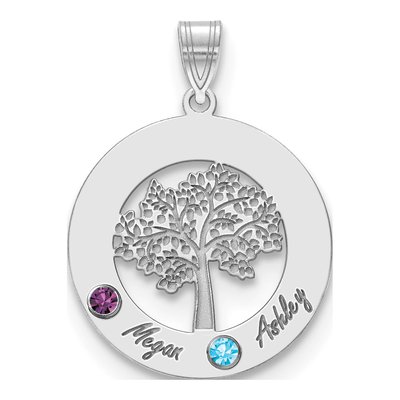 10K White Gold Personalized Family Tree Pendant – view 2