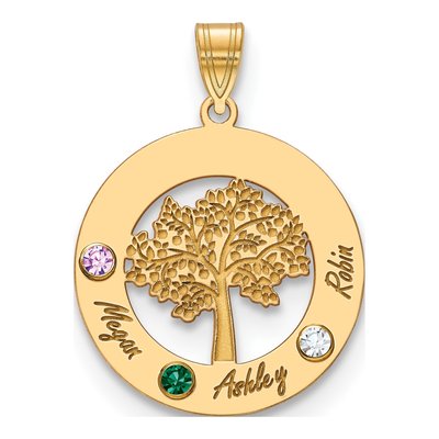10K Yellow Gold Family Tree Pendant – view 2