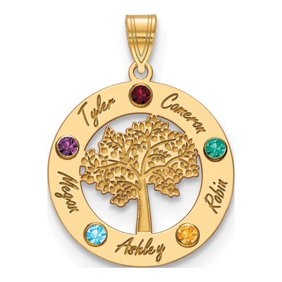 10K Yellow Gold Family Tree Pendant – view 2
