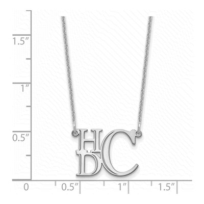 10K White Gold Personalized Monogram Pendant Necklace – view 3