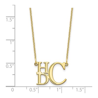 10K Yellow Gold Personalized Monogram Pendant Necklace – view 3
