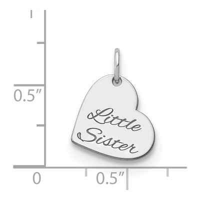 Personalized 10K White Gold Heart Charm Pendant – view 2