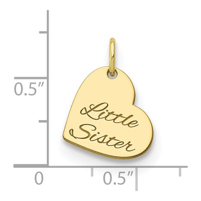 10K Yellow Gold Personalized Heart Charm – view 2
