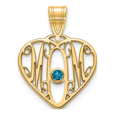10K Yellow Gold Personalized MOM Heart Pendant – view 2
