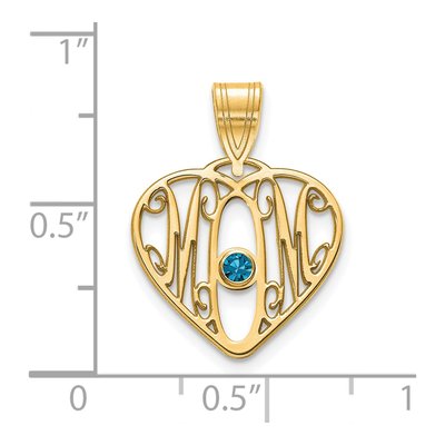 10K Yellow Gold Personalized MOM Heart Pendant – view 3