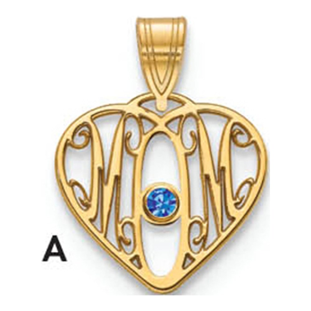Personalized MOM Heart Pendant with Birthstone