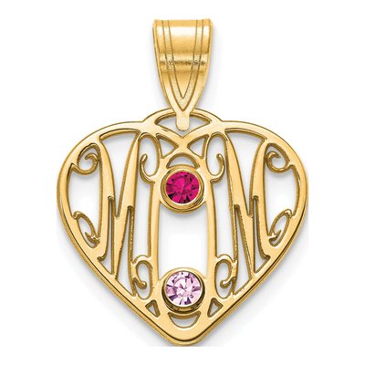 10K Yellow Gold MOM Heart Pendant – view 2