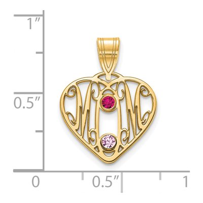 10K Yellow Gold MOM Heart Pendant – view 3