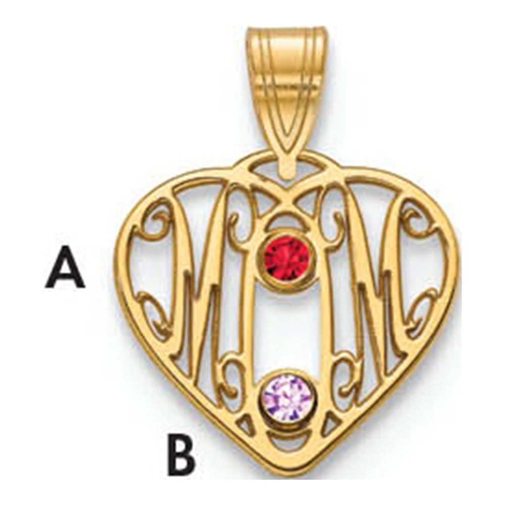10K Yellow Gold MOM Heart Pendant