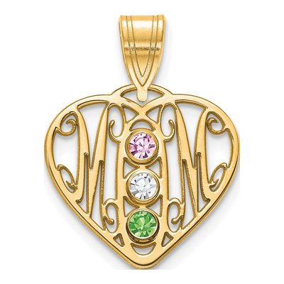 10K Yellow Gold MOM Heart Pendant – view 2