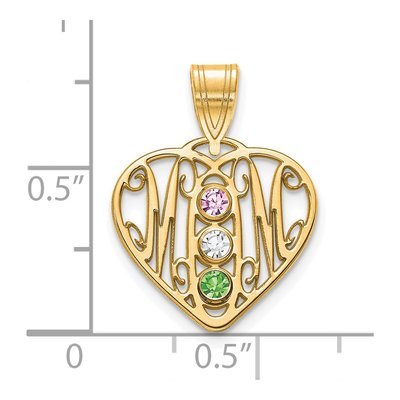 10K Yellow Gold MOM Heart Pendant – view 3