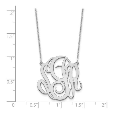 10K White Gold Monogram Pendant Necklace – view 3