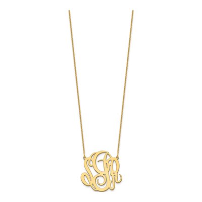 10K Yellow Gold Personalized Monogram Pendant Necklace – view 2
