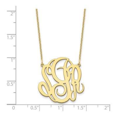 10K Yellow Gold Personalized Monogram Pendant Necklace – view 3