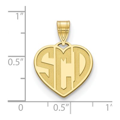 10K Yellow Gold Personalized Monogram Heart Charm – view 2