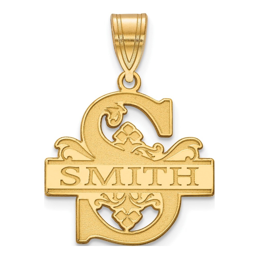10K Yellow Gold Personalized Initial Name Pendant