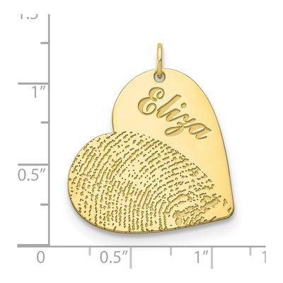10K Yellow Gold Personalized Name Fingerprint Charm – view 2