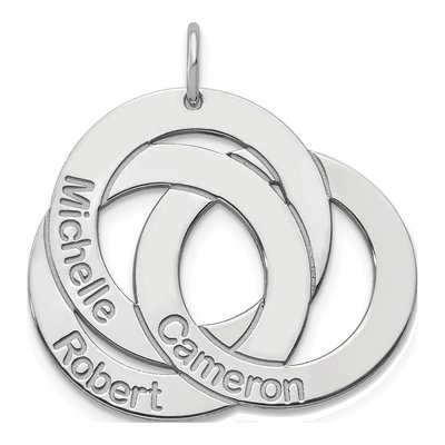 10K White Gold Personalized Circles Name Charm – view 2