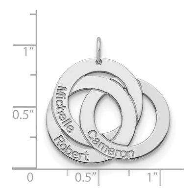 10K White Gold Personalized Circles Name Charm – view 3