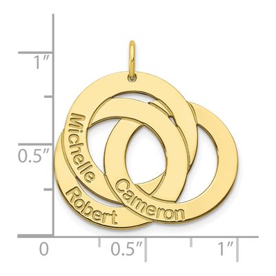 10K Yellow Gold Personalized Circles Name Charm – view 3