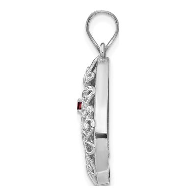 10K White Gold 1-Birthstone Tree of Life Tear Drop Pendant – view 2