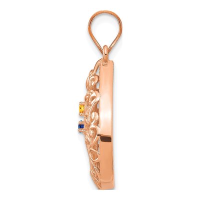 10K Rose Gold Personalized Tree of Life Birthstone Pendant – view 2