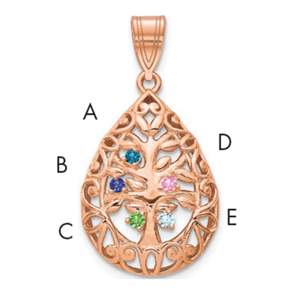 5 Birthstone Tree of Life Pendant