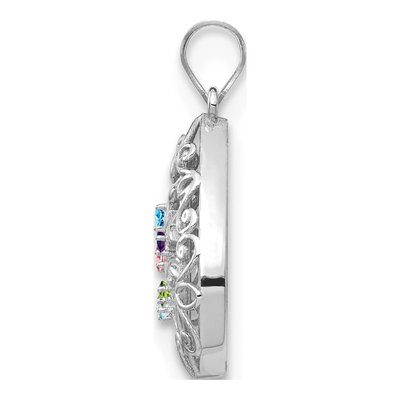 10K White Gold 5-Birthstone Tree of Life Pendant – view 3