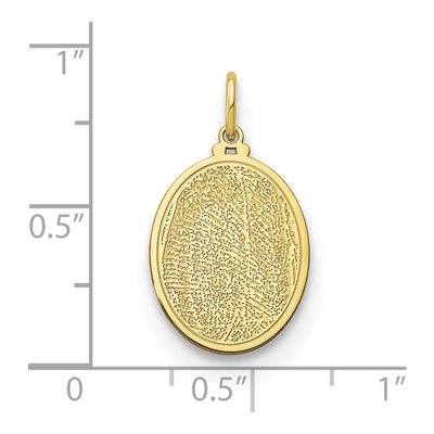 10K Yellow Gold Small Oval Fingerprint Charm – view 2