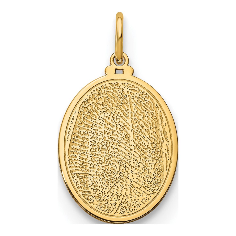 10K Yellow Gold Small Oval Fingerprint Charm