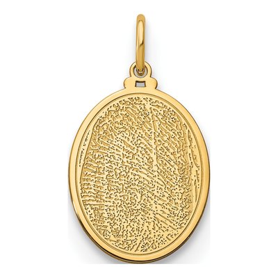 10K Yellow Gold Small Oval Fingerprint Charm