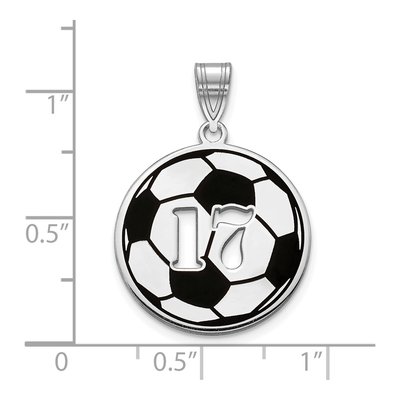 10K White Gold Enameled Personalized Soccer Ball Pendant – view 2