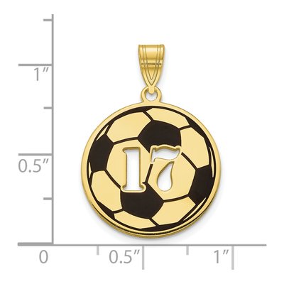 10K Yellow Gold Soccer Ball Number Pendant – view 2
