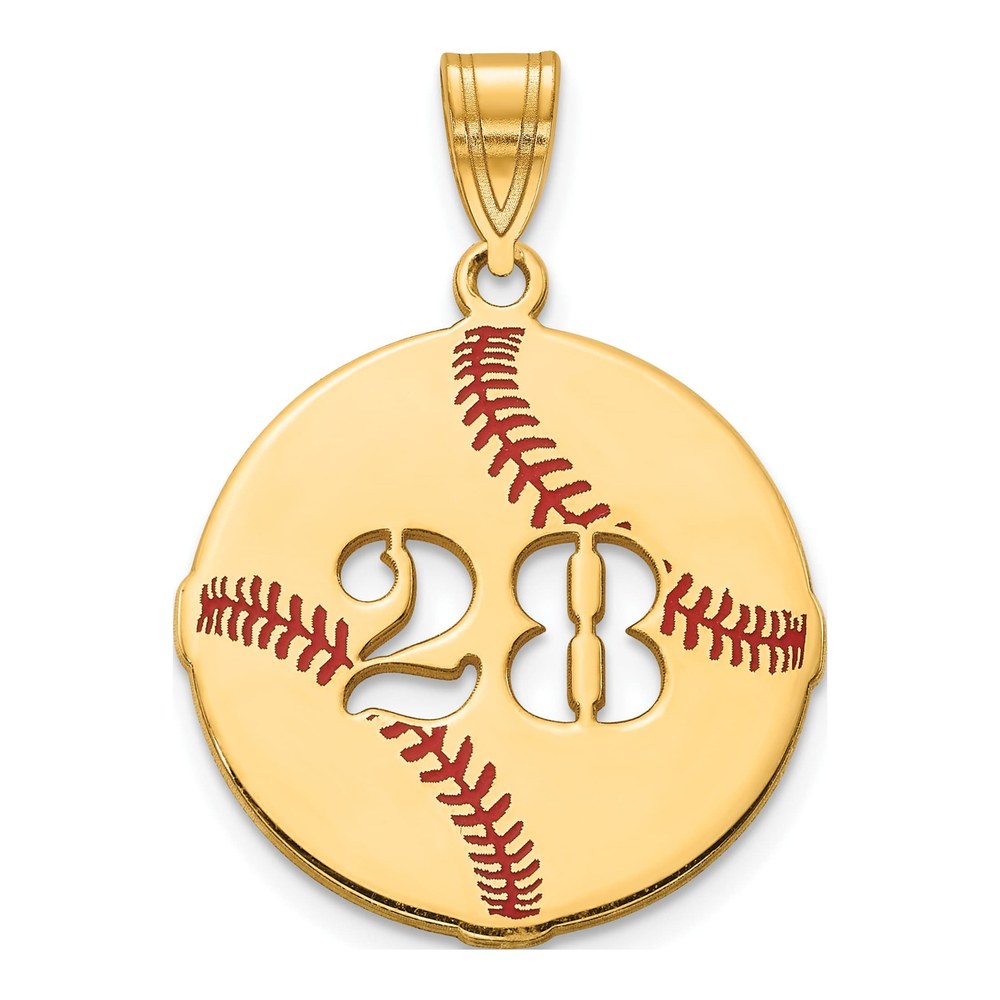 10K Yellow Gold Baseball Pendant