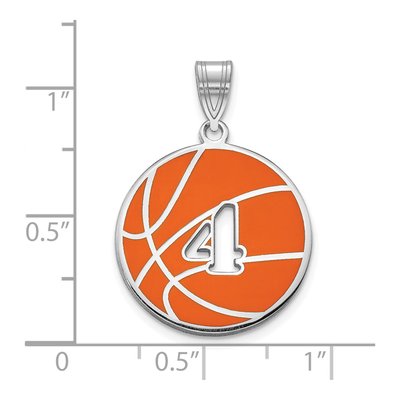 10K White Gold Enameled Personalized Basketball Pendant – view 2