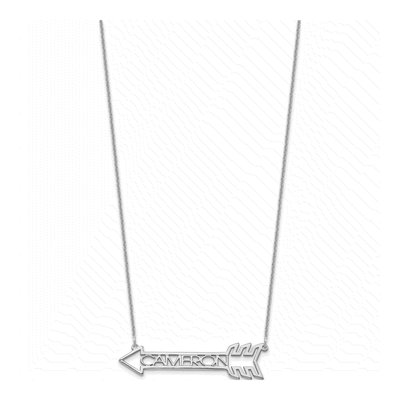 10K White Gold Personalized Arrow Necklace – view 2