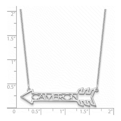 10K White Gold Personalized Arrow Necklace – view 3