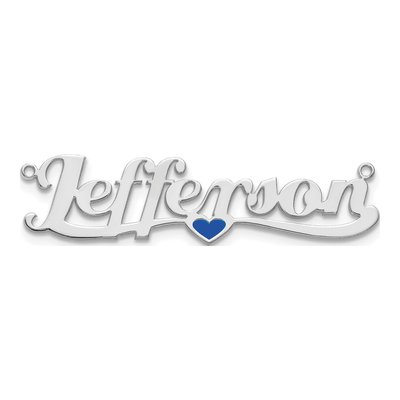 10K White Gold Enameled Heart Name Plate Pendant – view 4