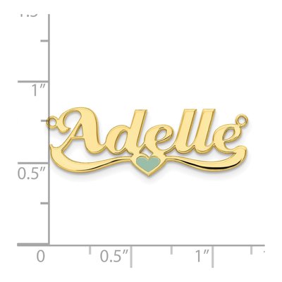 10K Yellow Gold Personalized Heart Name Plate Pendant – view 3