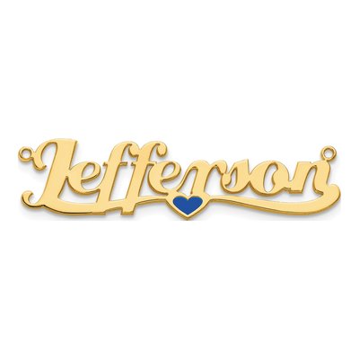 10K Yellow Gold Personalized Heart Name Plate Pendant – view 5