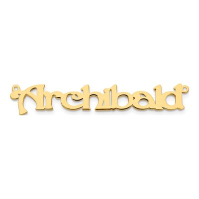 10K Yellow Gold Personalized Name Plate Pendant – view 4