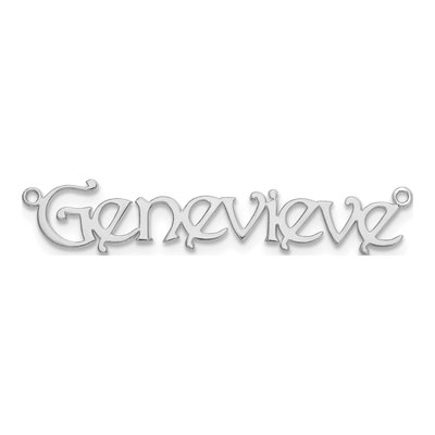 10K White Gold Bouquet Font Name Plate Pendant – view 3