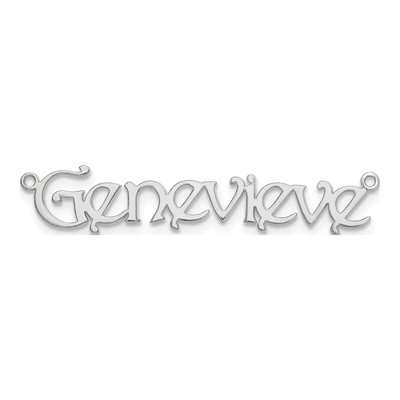 10K White Gold Bouquet Font Name Plate Pendant – view 4