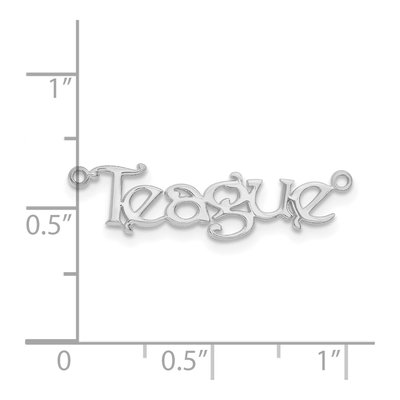 10K White Gold Bouquet Font Name Plate Pendant – view 5