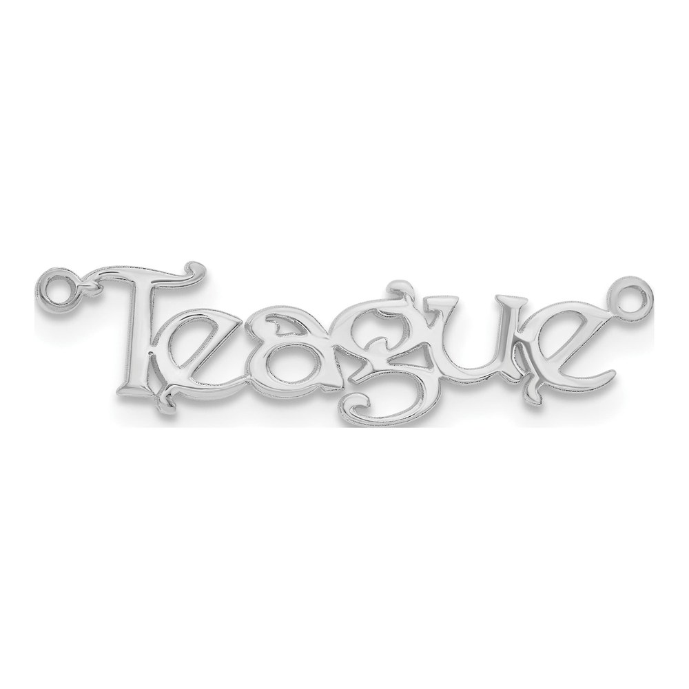 10K White Gold Bouquet Font Name Plate