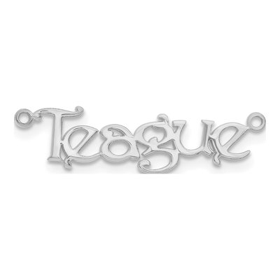10K White Gold Bouquet Font Name Plate Pendant