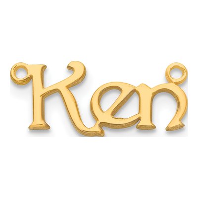 10K Yellow Gold Personalized Name Plate Pendant – view 2
