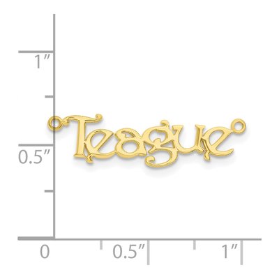 10K Yellow Gold Personalized Name Plate Pendant – view 3